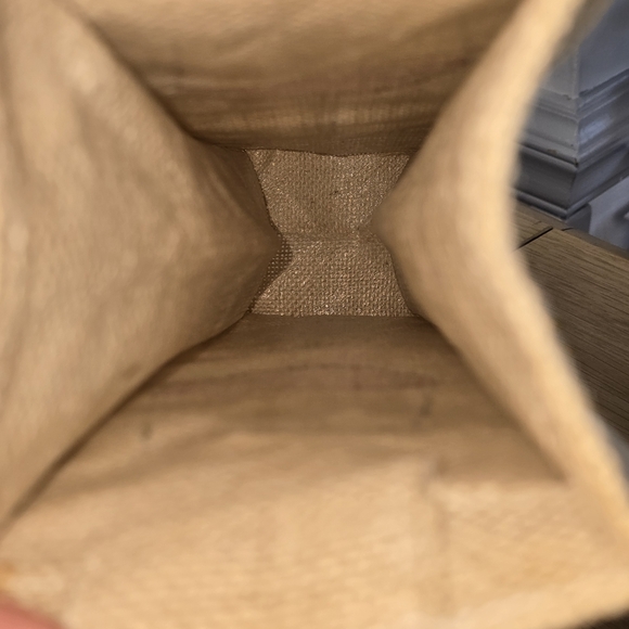 Burlap Wine Bottle Gift Bag with Bamboo Handles & Thomas Jefferson Quote - Picture 5 of 8